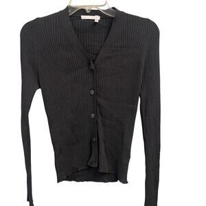 Maska Ribbed Knit Cardigan Style Top US Size 8 Wool Viscose Blend Made In Italy